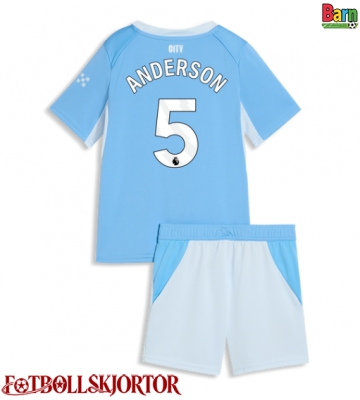 Manchester City Elliot Anderson #5 Hemmakläder Barn 2026-27 Kortärmad (+ Korta byxor)